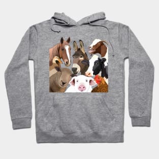 Farm animals Portrait Hoodie